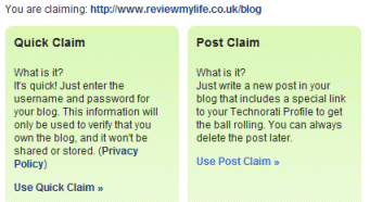 technorati blog claim