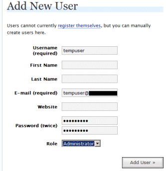 wordpress add new user
