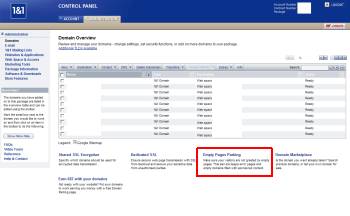 1and1 admin page