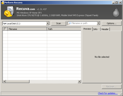 recuva file recovery software