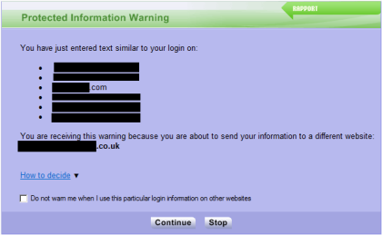 Trusteer Rapport password information leak