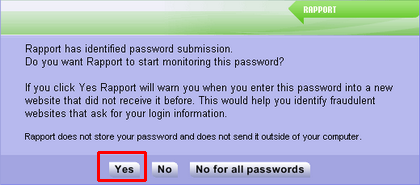 trusteer rapport password monitoring