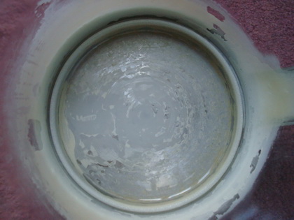 limescale covered kettle
