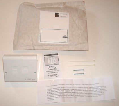 adsl faceplate package contents