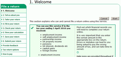 02 self assessment welcome page